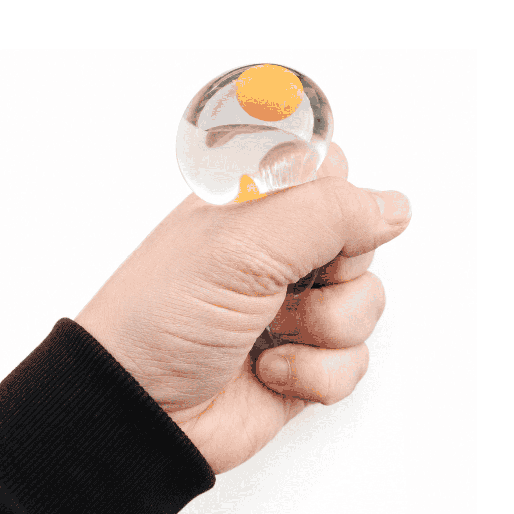 Hand Squeezing Splatter Egg Squeezy Ball