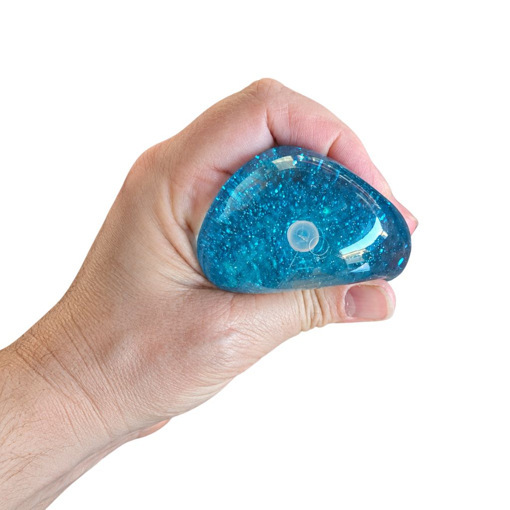 Hand Squishing Glitter Globe Suction Squeezy Stress Relief Ball