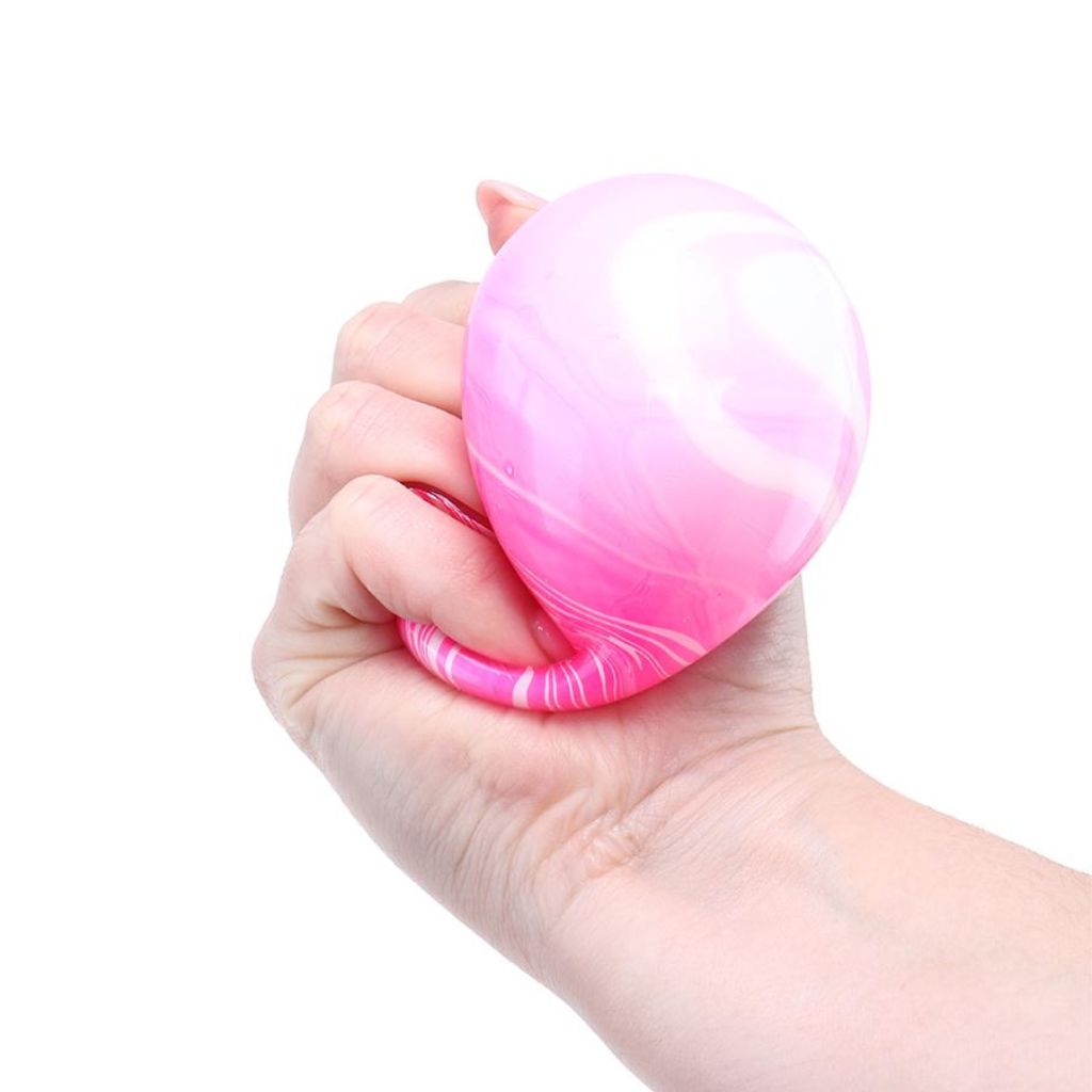 Hand Squishing Pink Squishy Squeeze Stress Ball Swirl