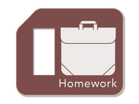 Homework school kids tag set