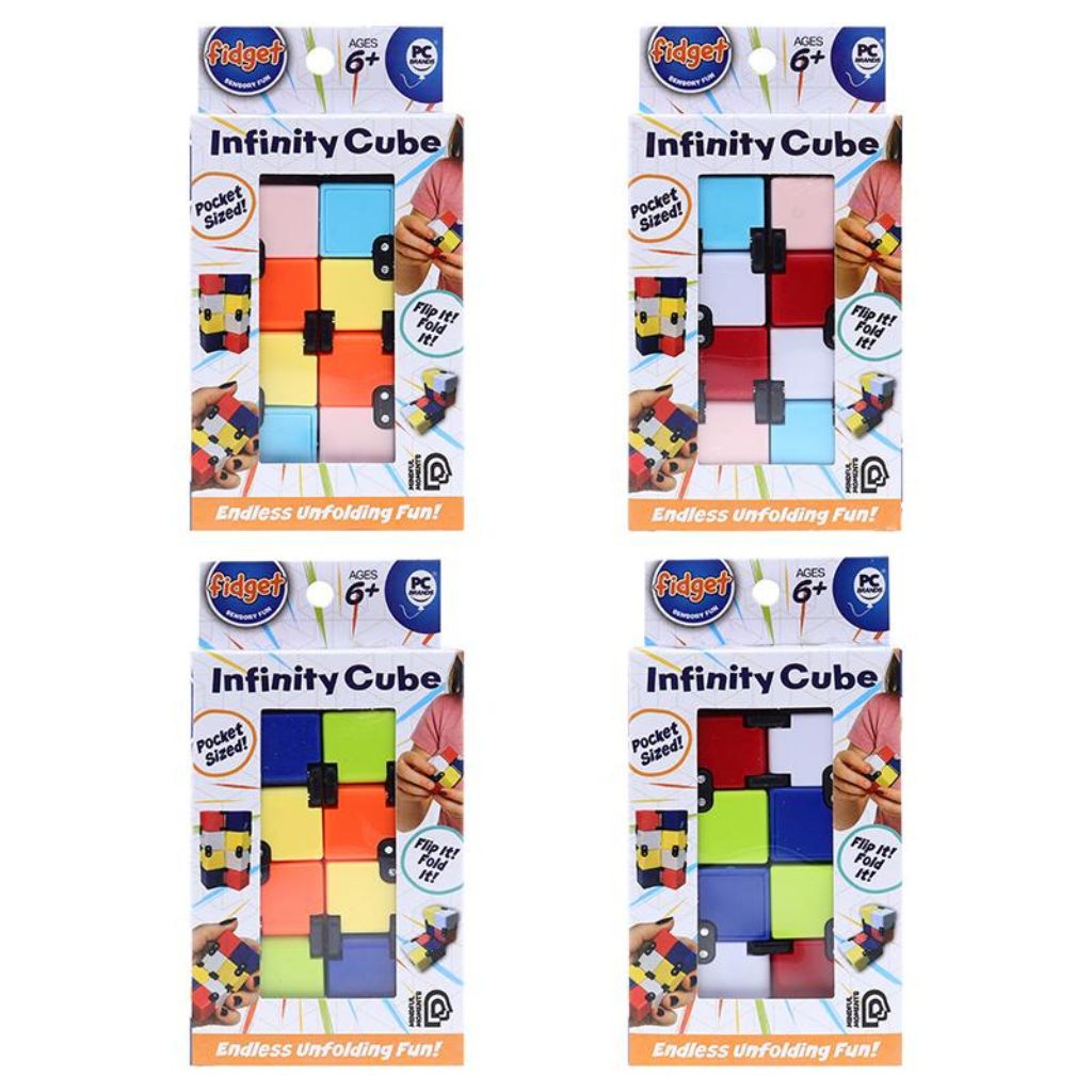 Infinity Cube placed showing its packaging