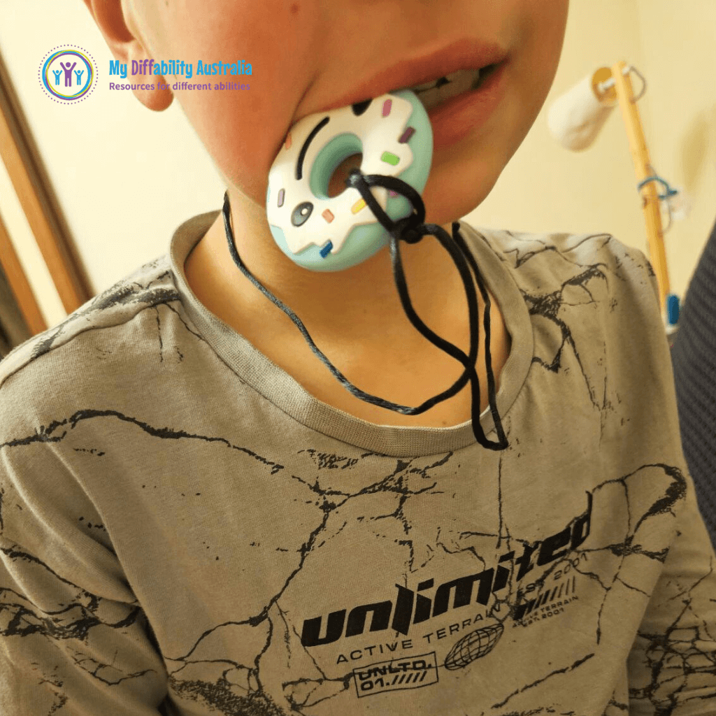 Kid Biting Chewy Donut Pendant