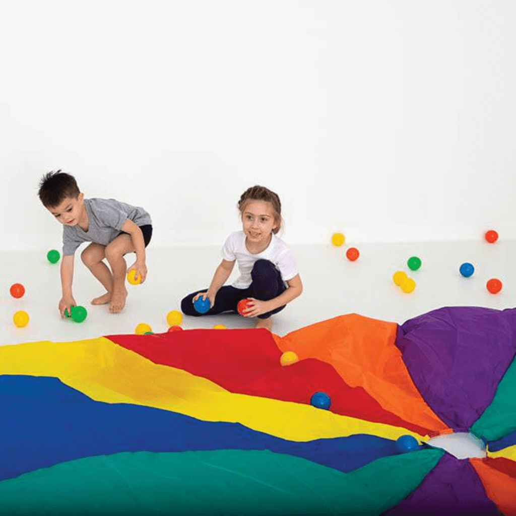 Kids Playing the Rainbow Parachute 4m