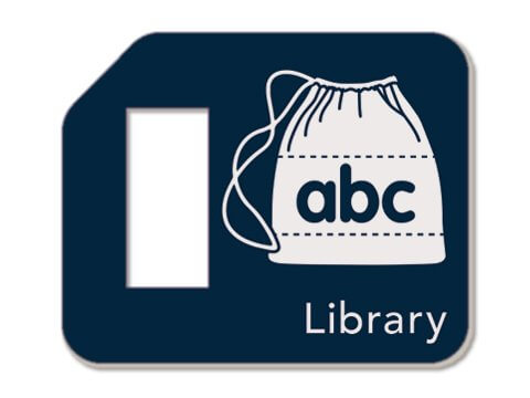Library school kids tag set