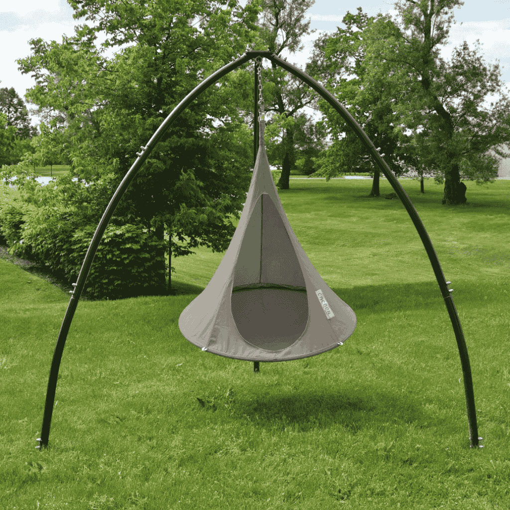 Lifestyle Photo of Kids Cacoon Pod Swing Taupe