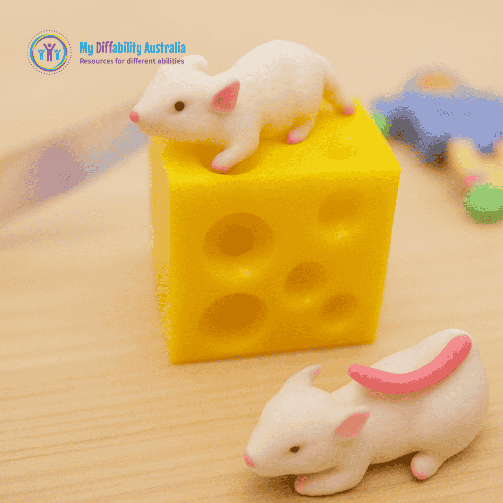 Lifestyle Photo wherein the background is blurred Squeezy Mouse And Cheese Fidget