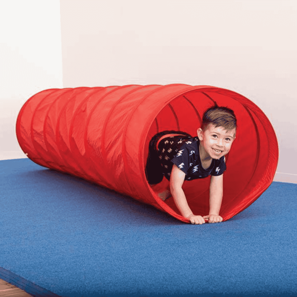 Lightweight Crawling Tunnel Used By a young boy who is inside