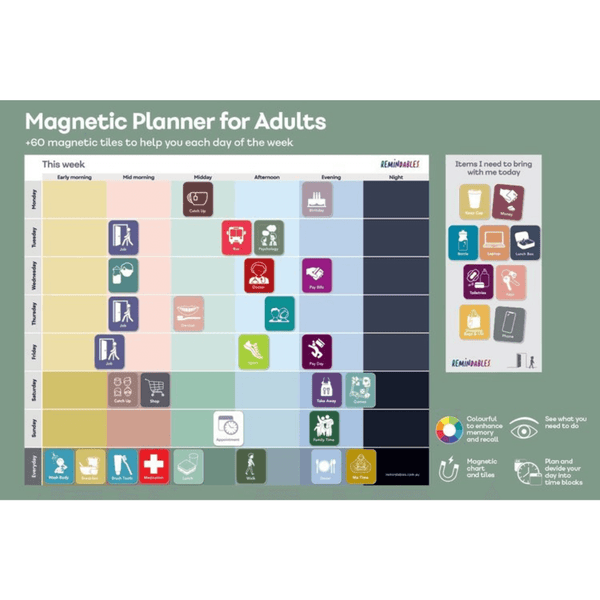 Visual Calendar Planner Magnetic Planner I Visual Calendar for Adults I Organisation Aid - My ...