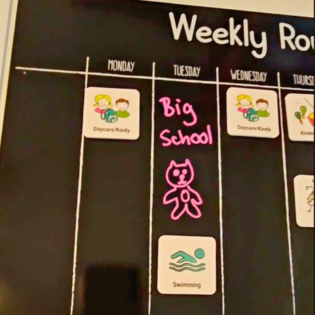 Magnets Pasted In The Weekly Routine Chart Set