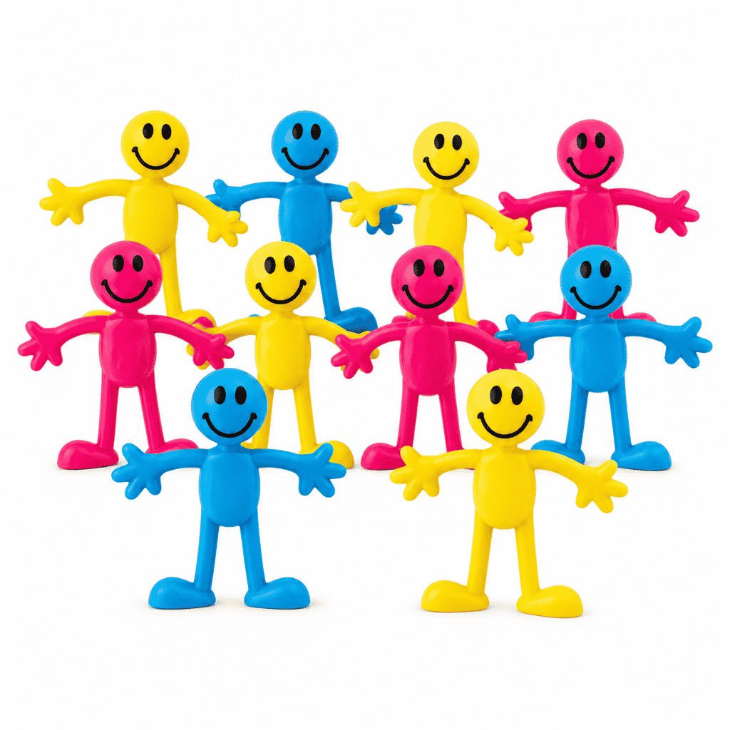 Mini Bendy Smiley Men 10 Pack