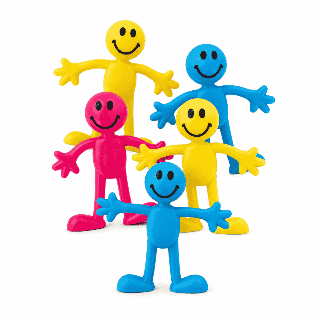 Mini Bendy Smiley Men 5 Pack