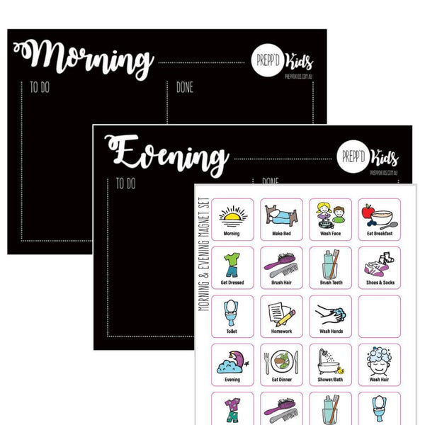 Evening Routine Chart Interactive Morning & Evening Routine Chart Set - My Diffability Australia