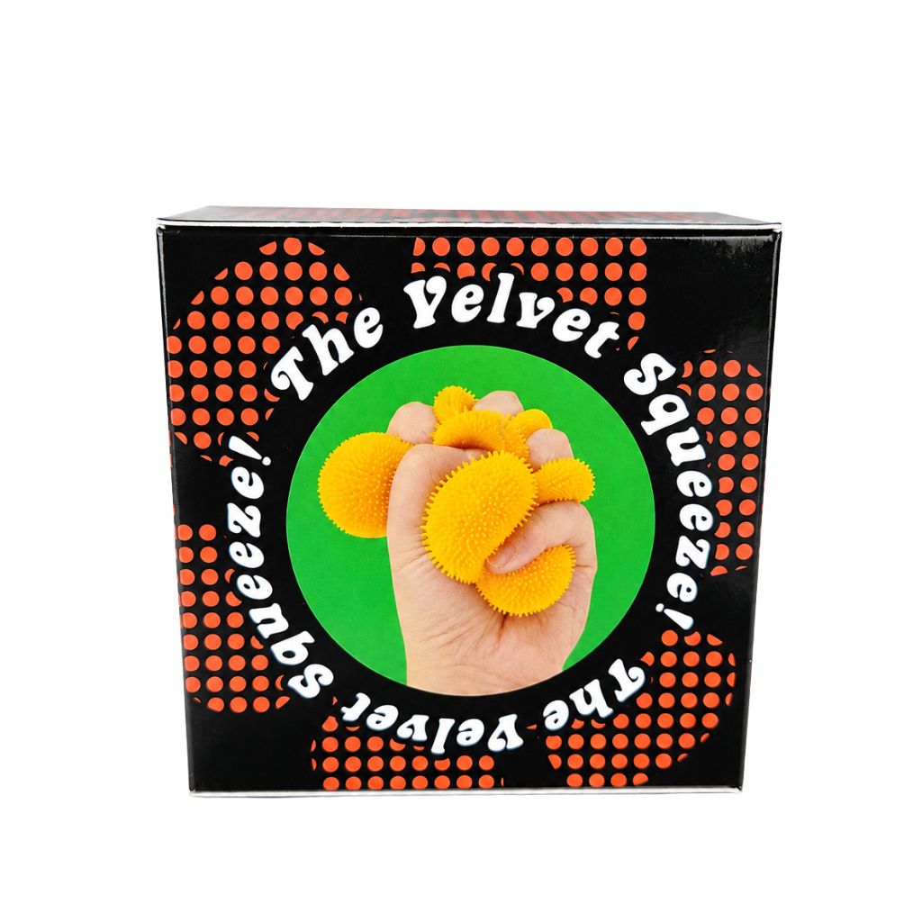 Packaging of Squishy Fidget Velvet Smiley Ball