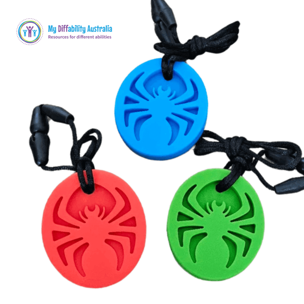 Picture Showing 3 Different Colours of Chewy Spider Pendant