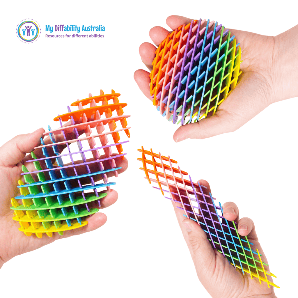 Picture Showing Hands Holding Rainbow Magic Morphoid in different angles
