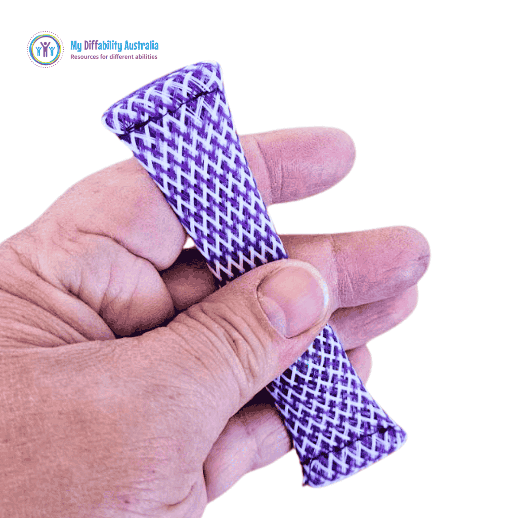 Picture Showing One Hand Holding Colourful Marble Mesh Fidget Toy
