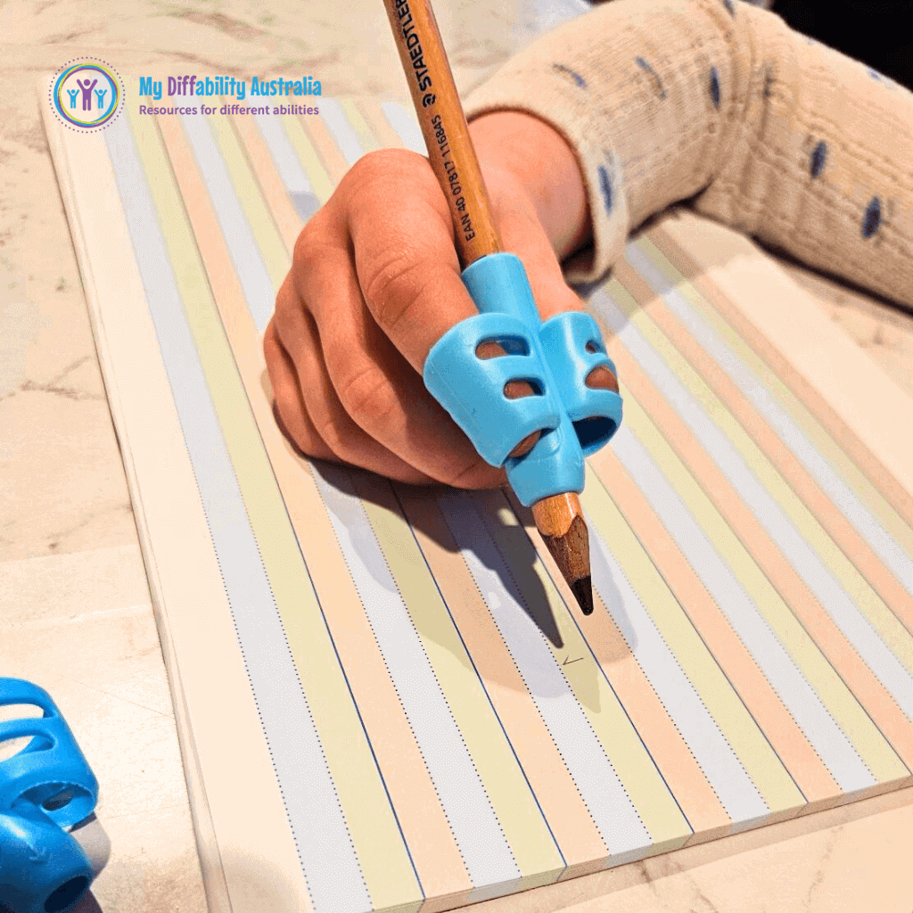 Picture Showing Writing Position while using Two Finger Pencil Grip