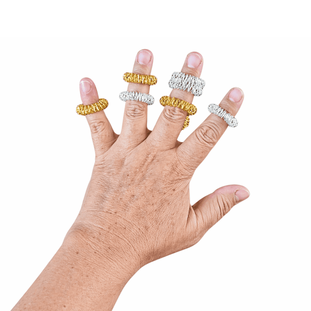 Picture of a back hand wearing Spikey Ring fidget