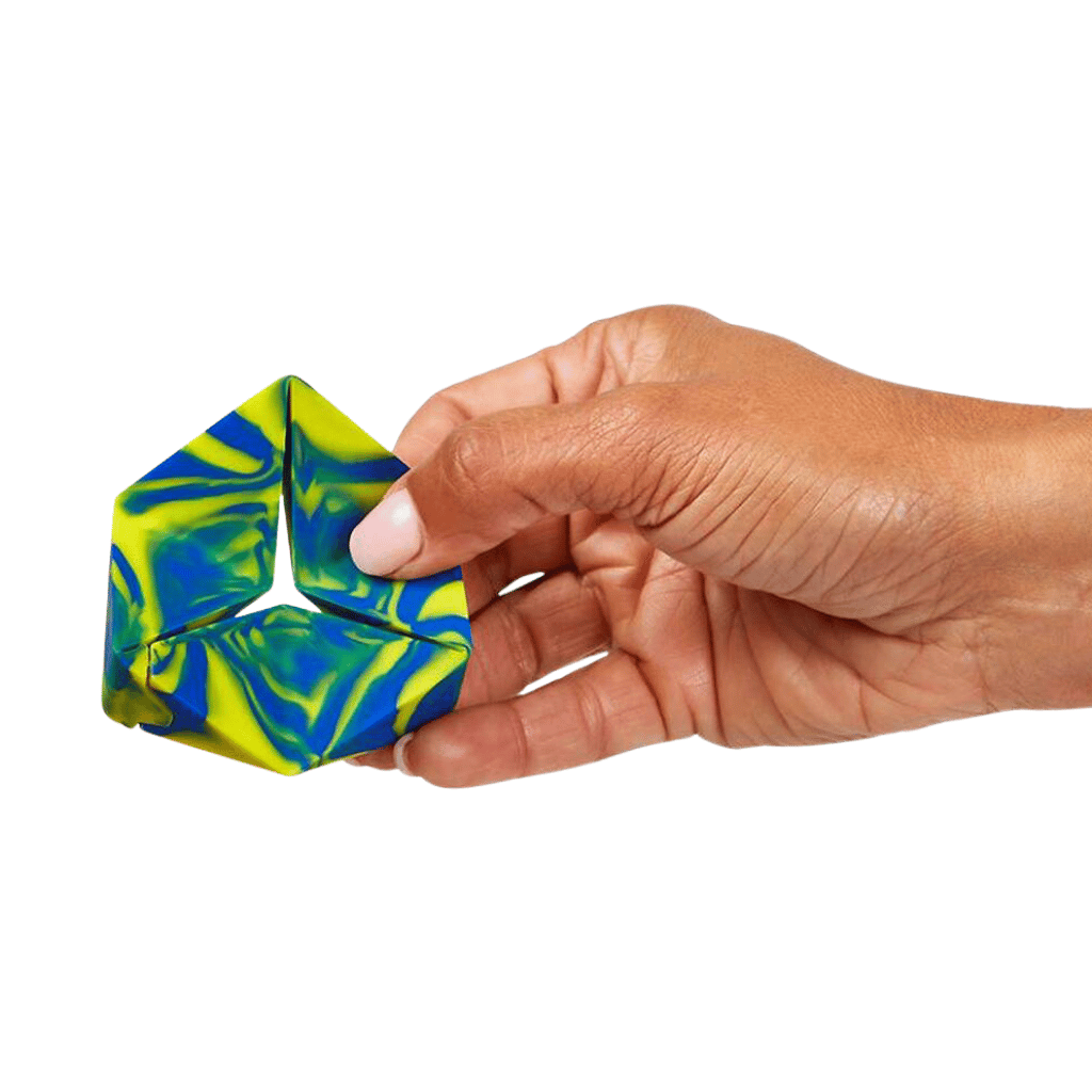 Picture of a hand holding Flexygon Fidget Toy