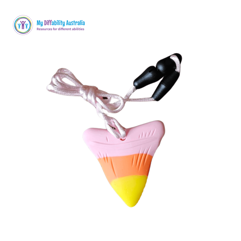 Pink Dino Tooth part of Sensory Chew Variety Pack Set of 6 Pink Chewy Tools