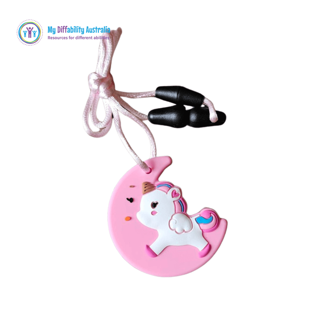 Pink Unicorn Moon part of Sensory Chew Variety Pack Set of 6 Pink Chewy Tools