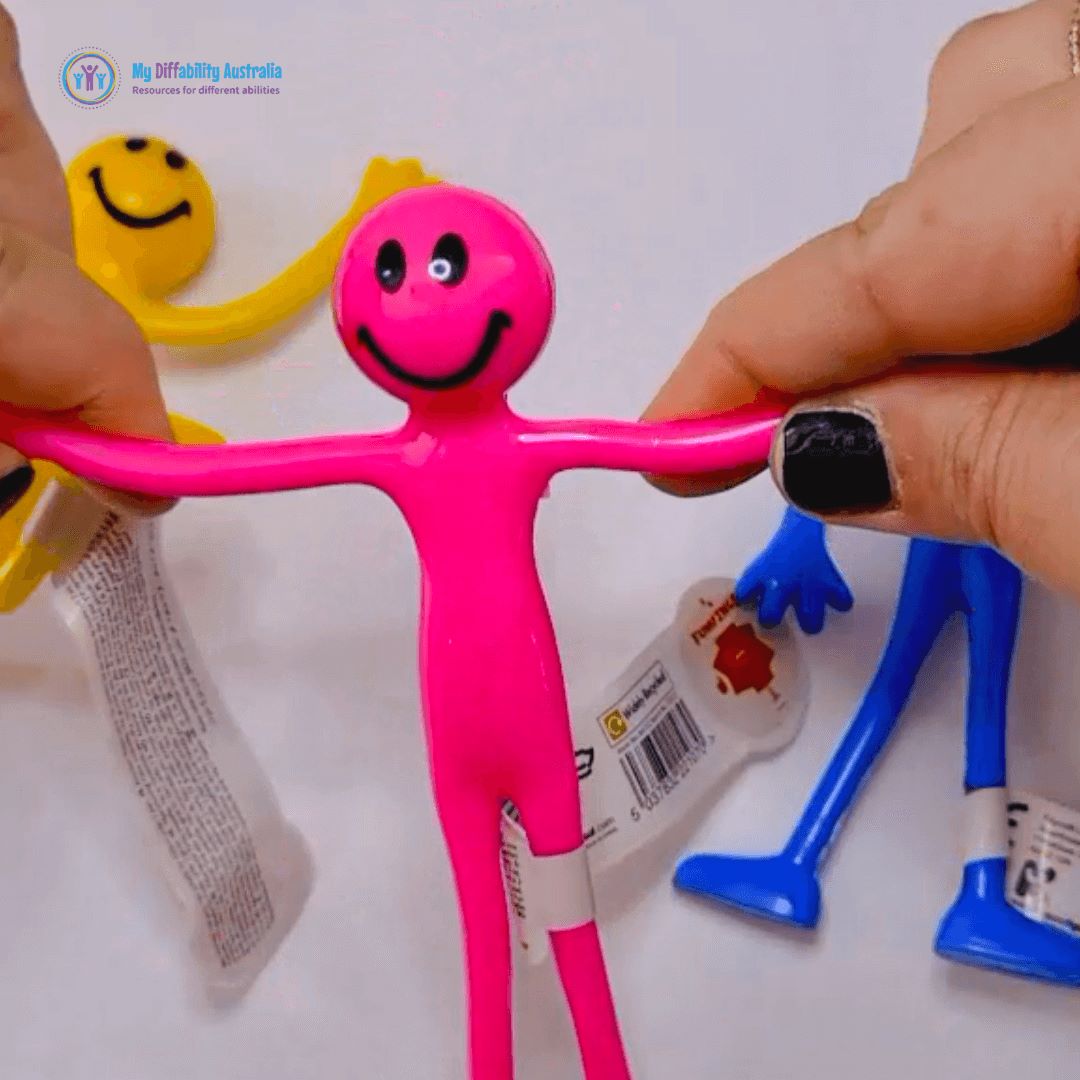 Playing with Bendy Smiley Fidget Pink