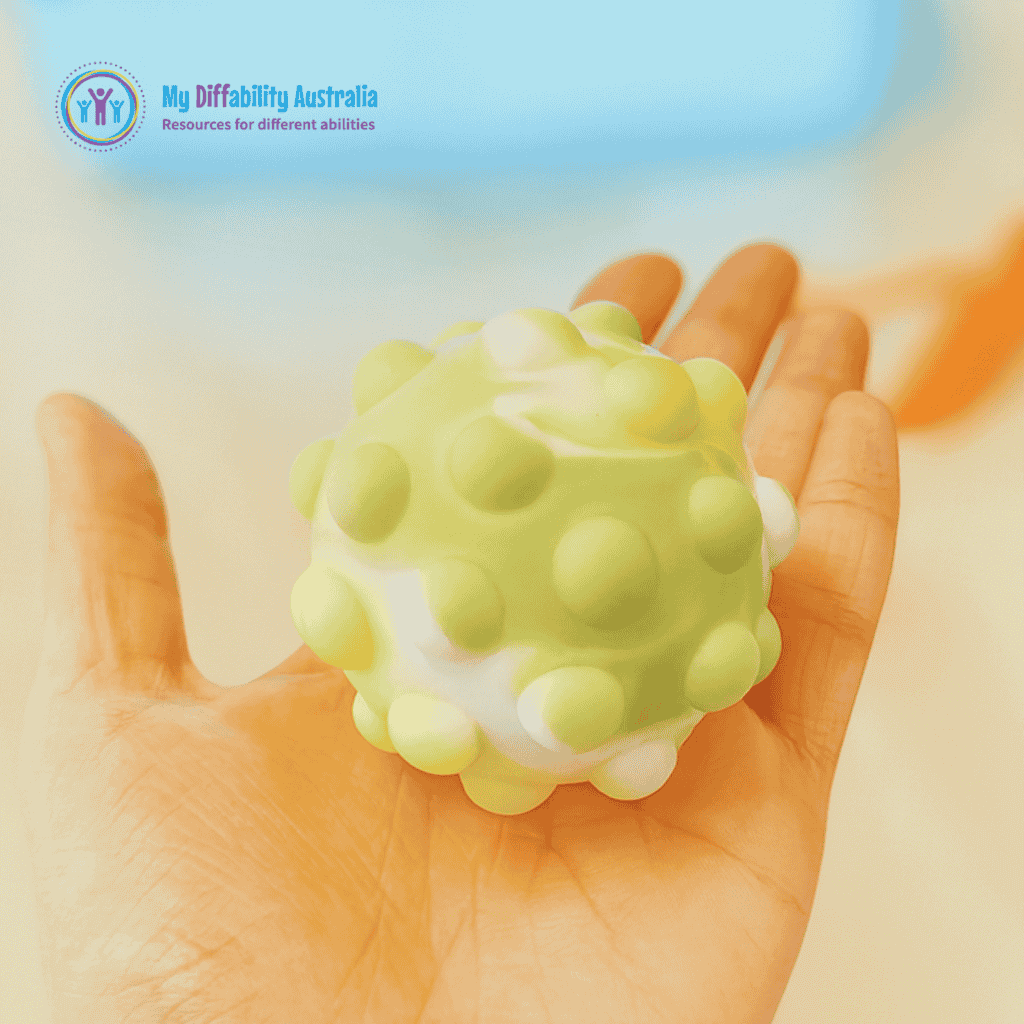 Pop It Fidget Ball Placed In One Hands Palm Zoom In