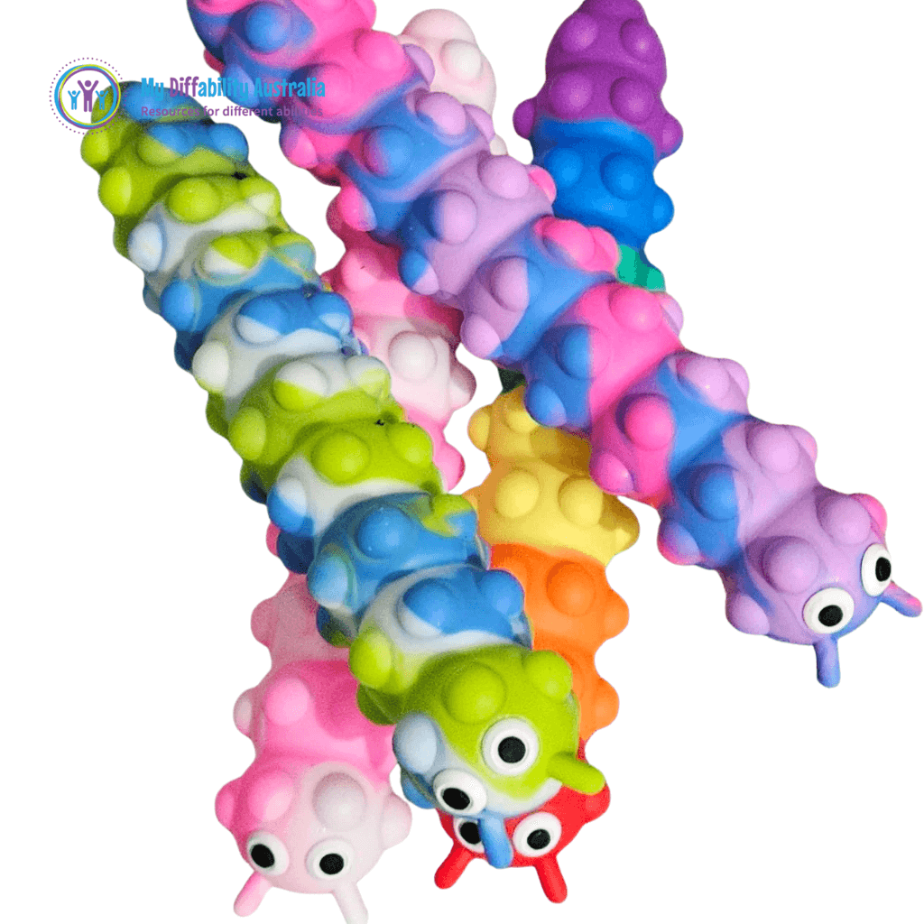 Pop It Suction Caterpillar Fidgets Facing Downard
