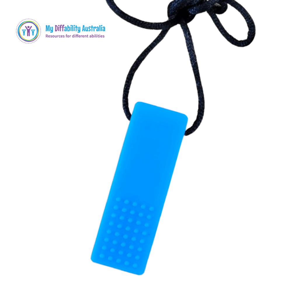 Rainbow Block Chew Pendant Blue Back