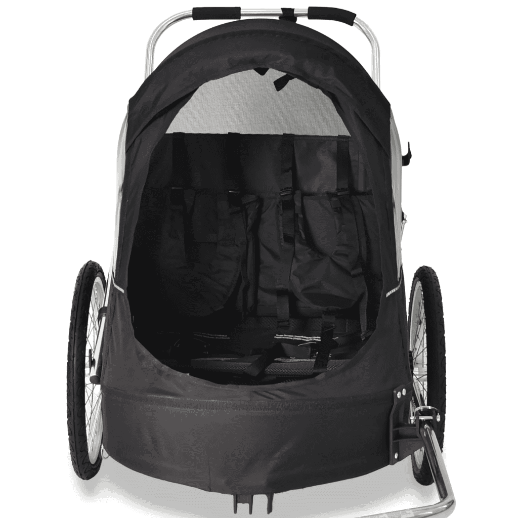 Seat Interior Wike Premium Double Childrens Bike Trailer with Stroller And Jogging Kit