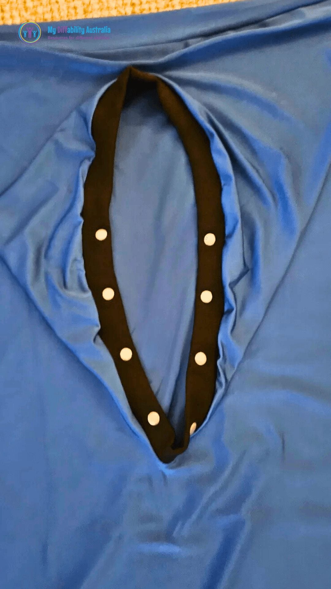 Sensory Body Sock Zoom In Details of Button