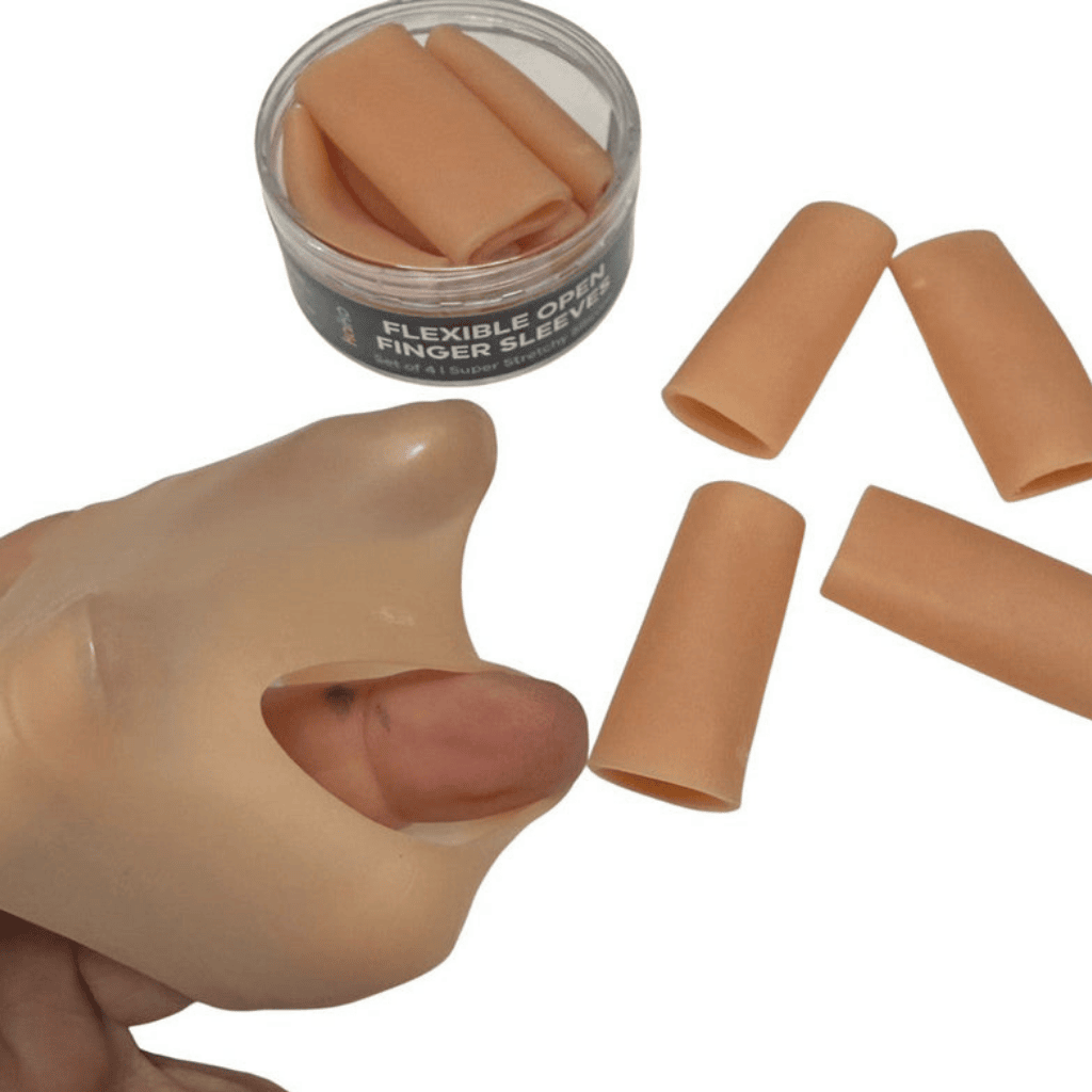 Showing How to use Flexible Open Finger Sleeves Set of 5 Supe Stretchy
