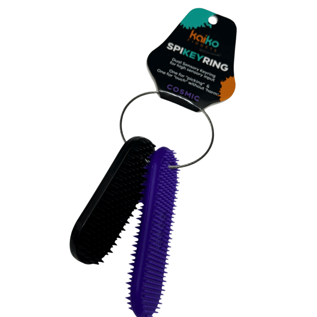 Side View of Spikeyring with Dual Pads Purple and Black