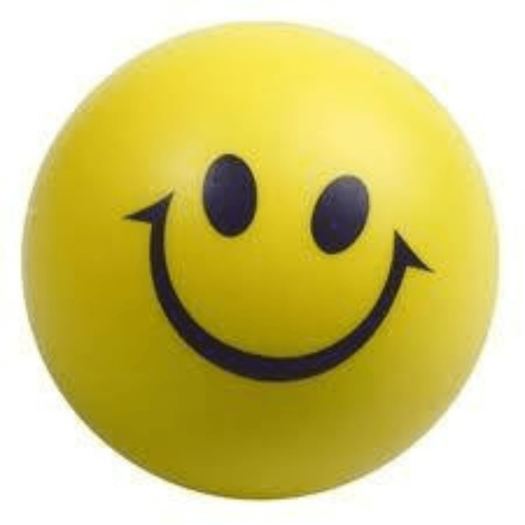 Smiley squishy de stress ball full view