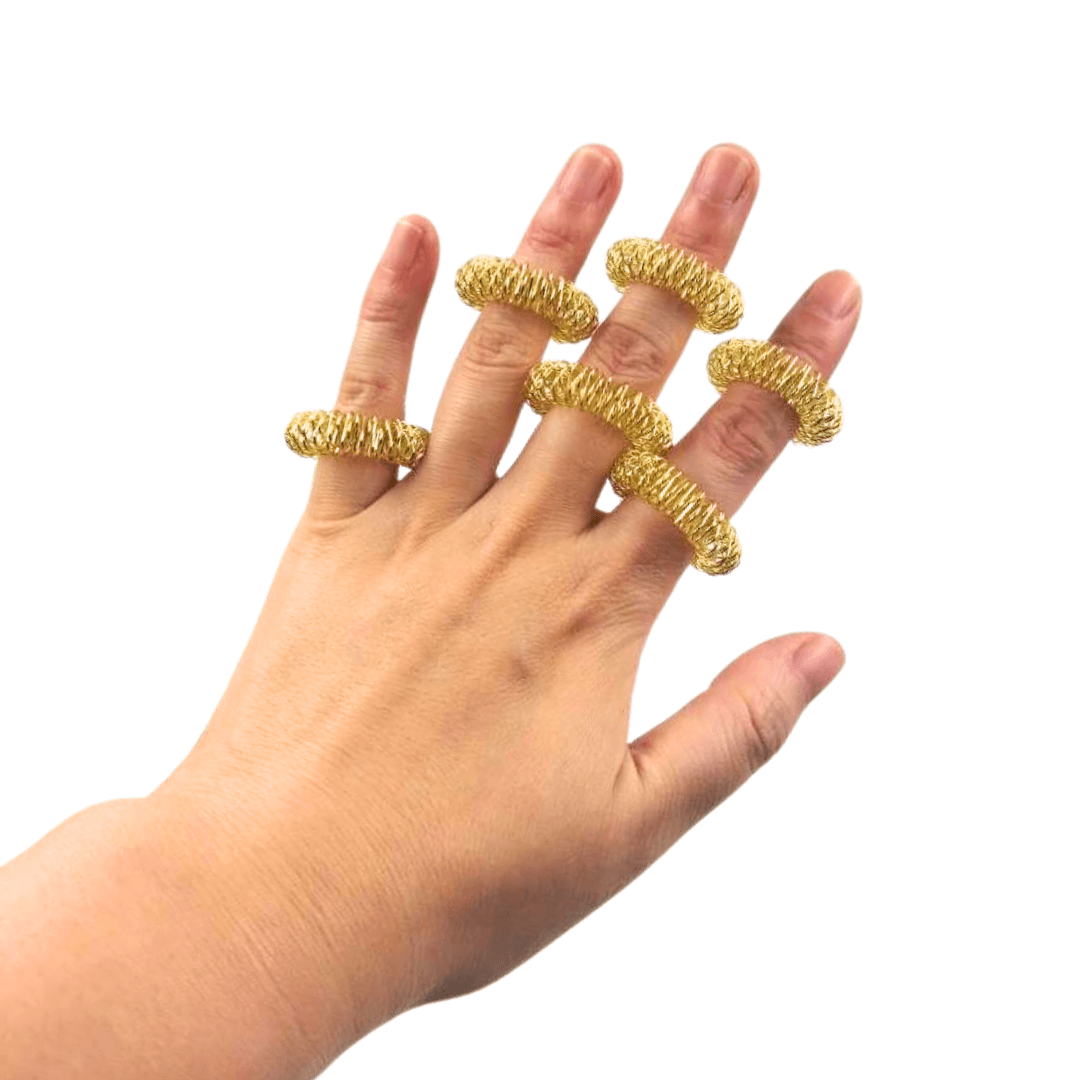 Spikey Finger Rings In Four Fingers of Hand