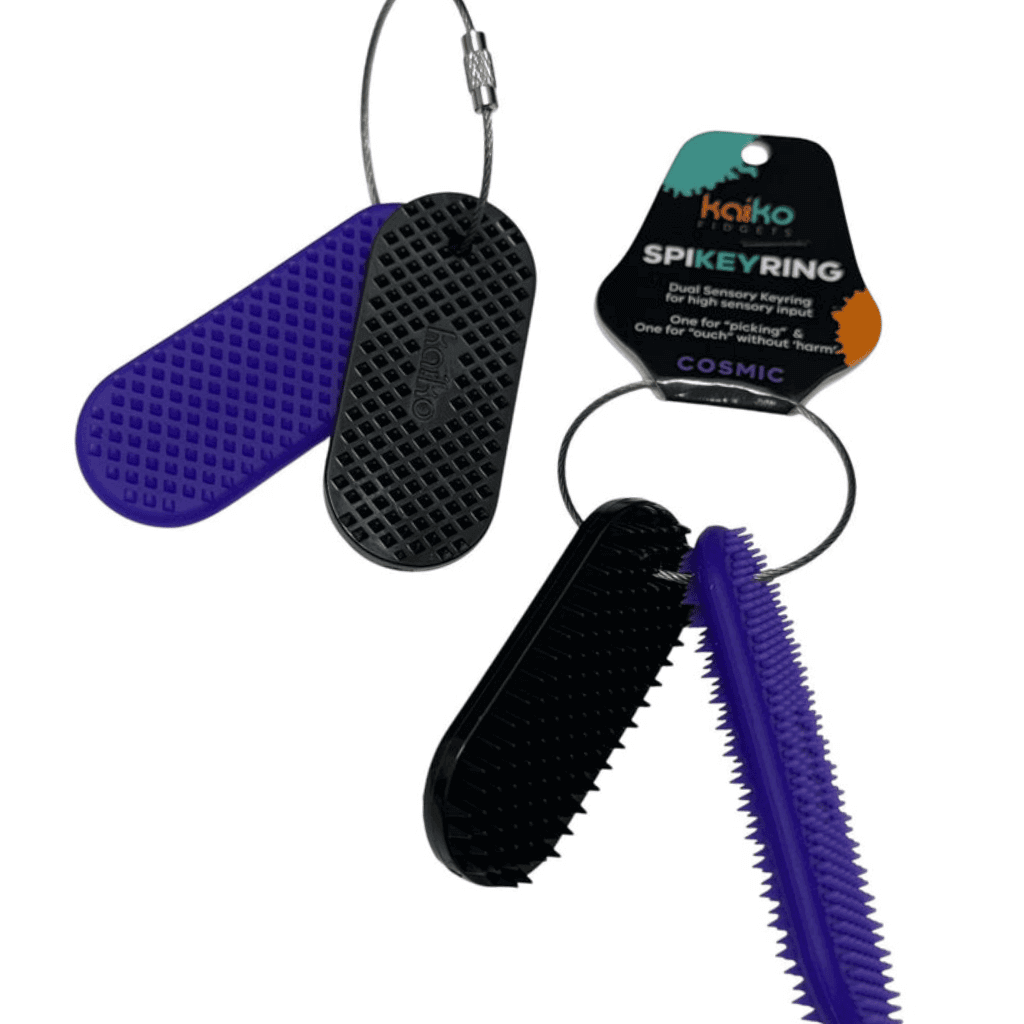 Spikeyring with Dual Pads Ouch without Harm and Picking Support Cosmic Purple And Black
