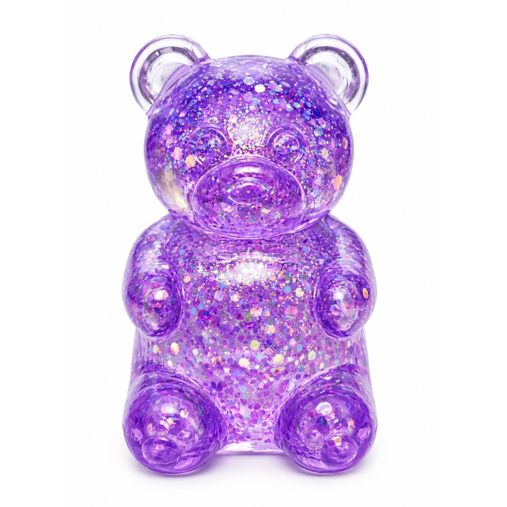 Squishy Glitter Gummy Bears Purple