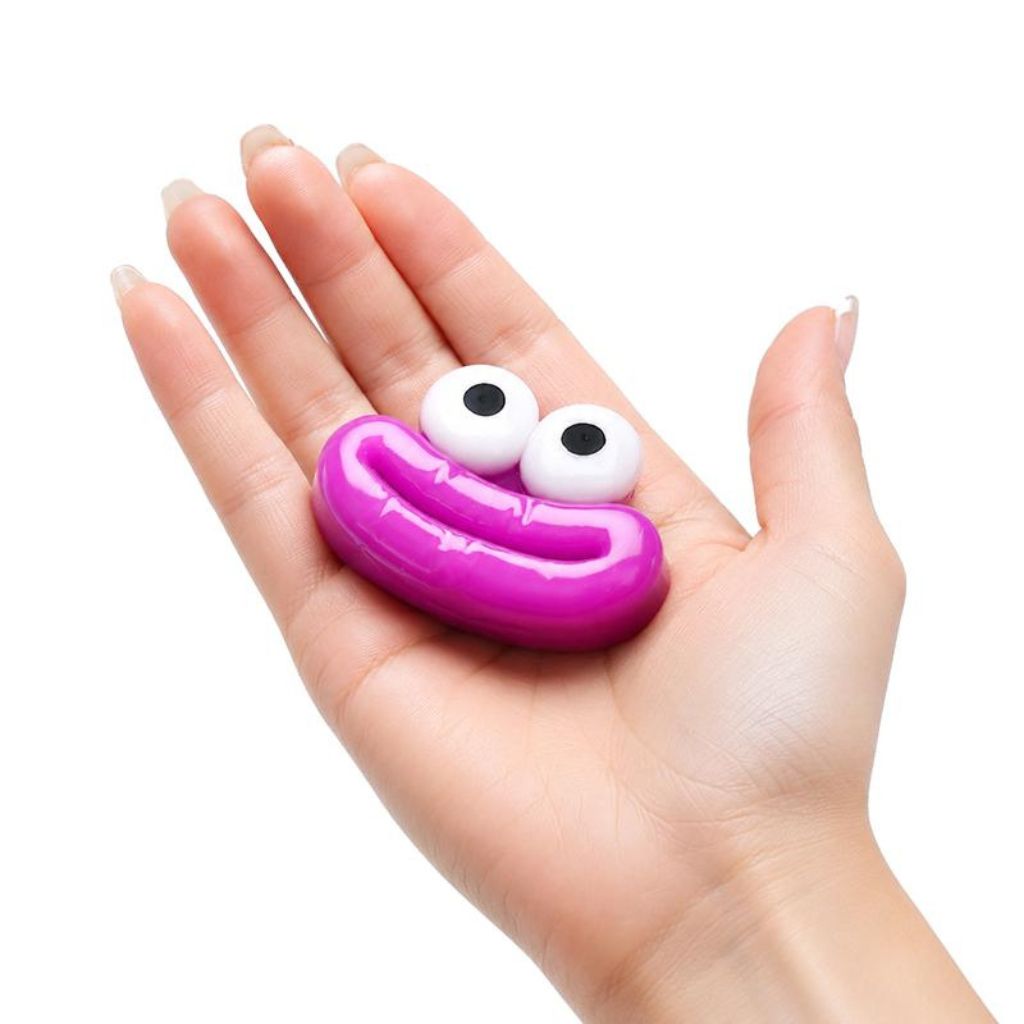 Squishy Squeeze Animal Series Frog Googly Eye in a hands palm