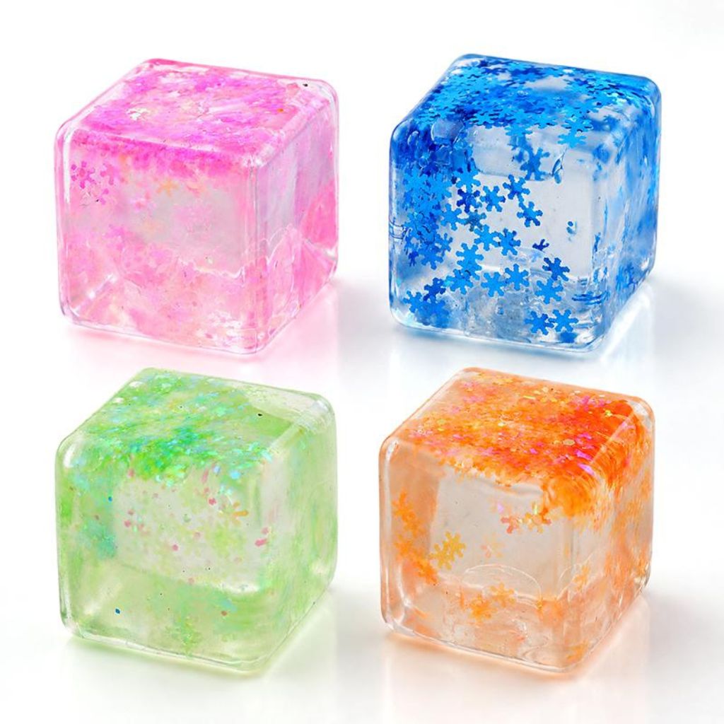 Squishy Squeeze Slow Rise Series Snow Flake Cube 4 different colours