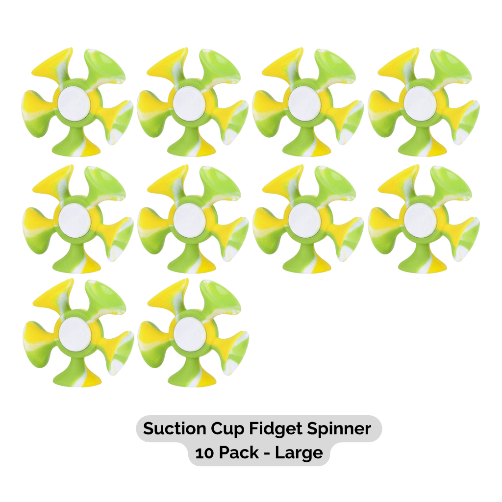 Suction Cup Fidget Spinner 10 Pack Large