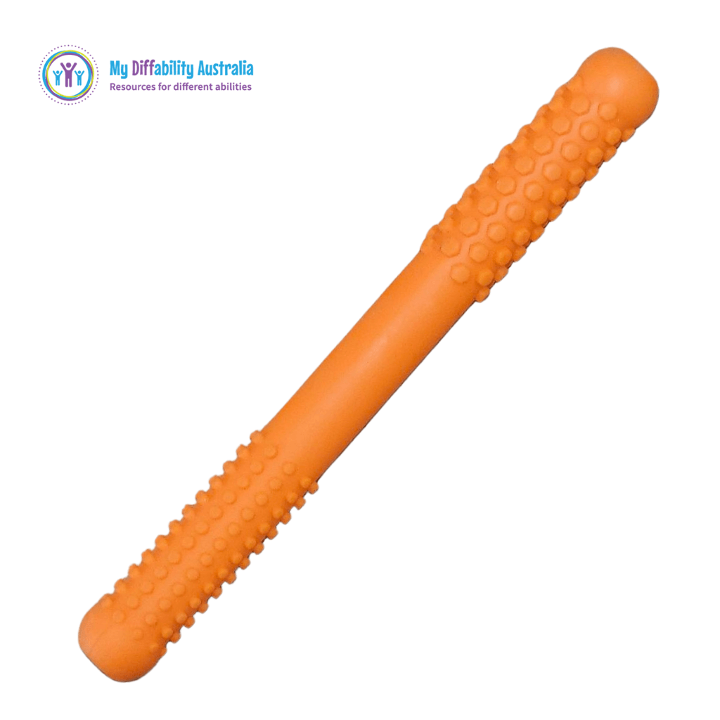 textures hollow bite oral motor tube orange single