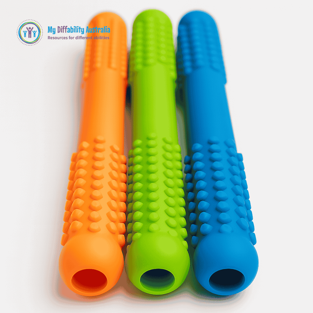 Textured Hollow Bite Tubes Set of 3 Different Colours