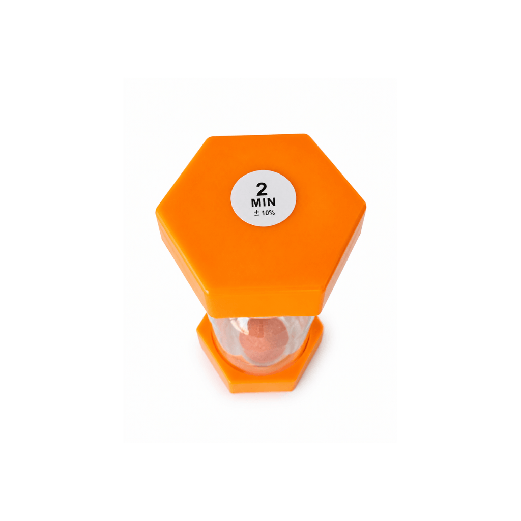 Top View of 2 minute Hourglass Sand Timer Orange