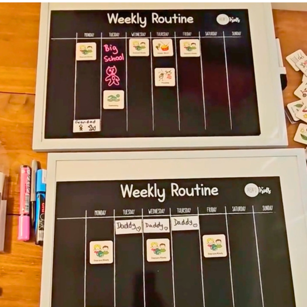 Weekly Routine Chart Showing Different Magners For The School And Kinder Edition