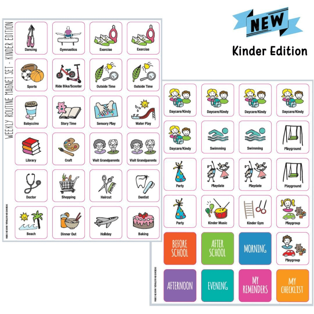 Weekly Routine Chart Set Kinder Edition