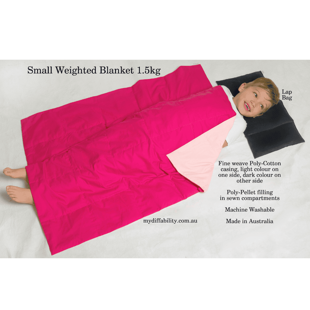 Weighted Blanket Single bed size pink on pink showing its features