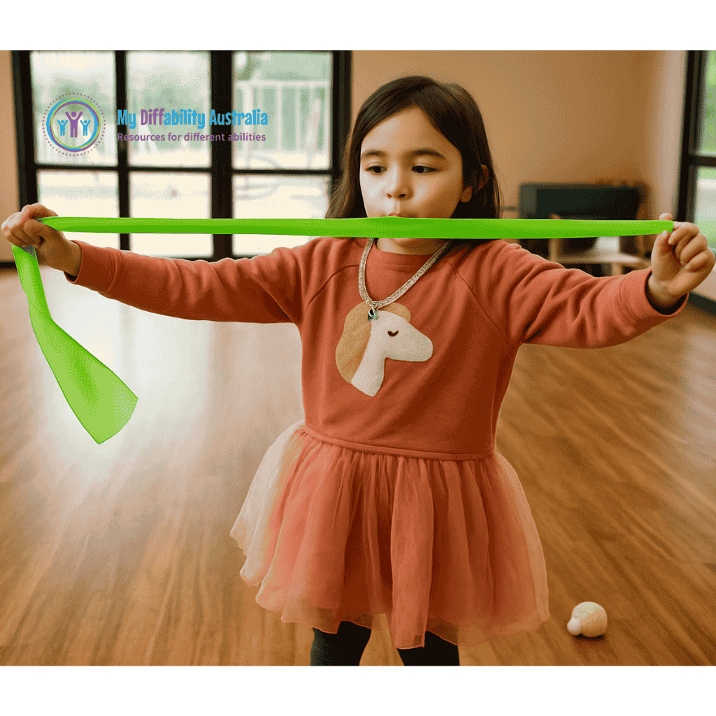 Young Girl Stretching RepBand Latex Free Theraband