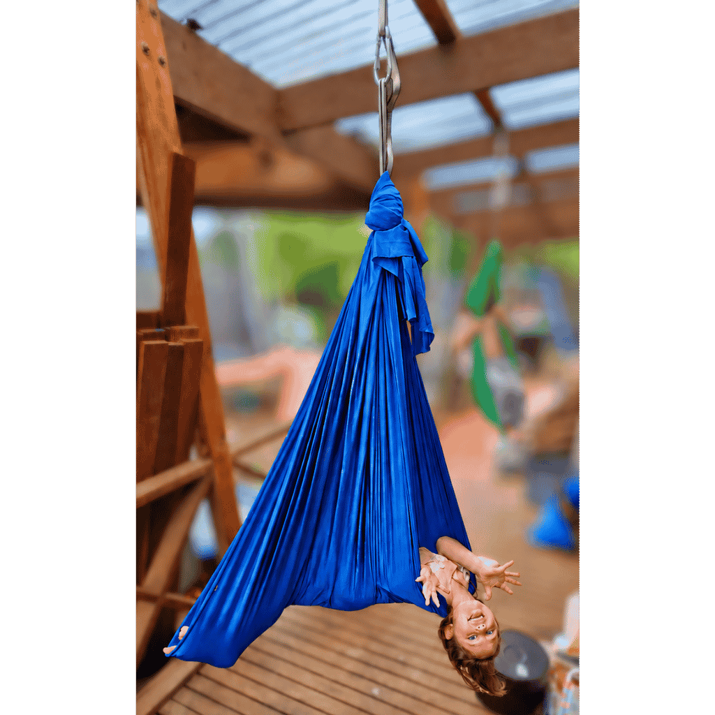 Young Girl Happily Smiling While Using Sensory Swing