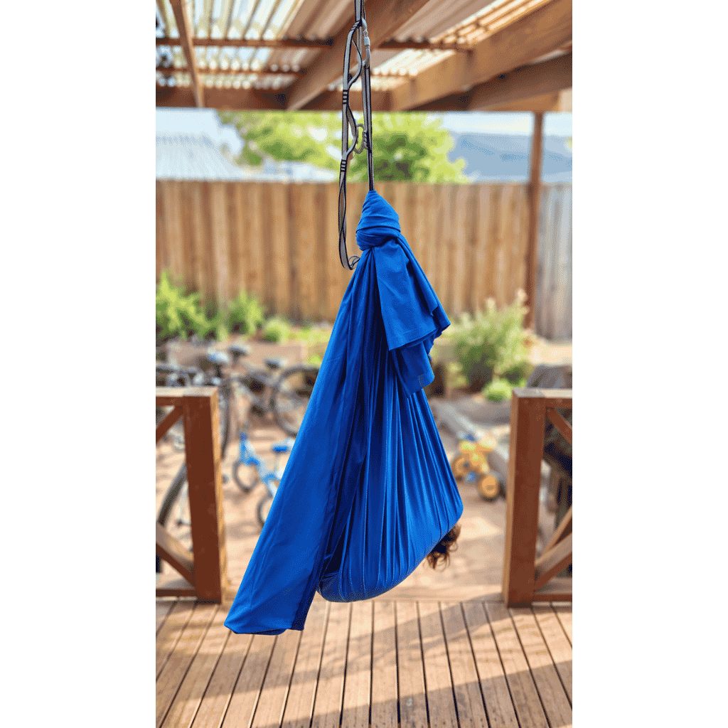 Young Kid Using Sensory Swing Zoom In View