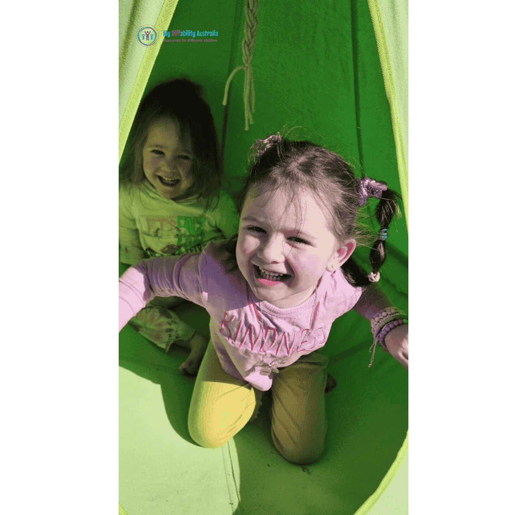 Zoom In Kids Cacoon Pod Swing with 2 Young Kids Inside